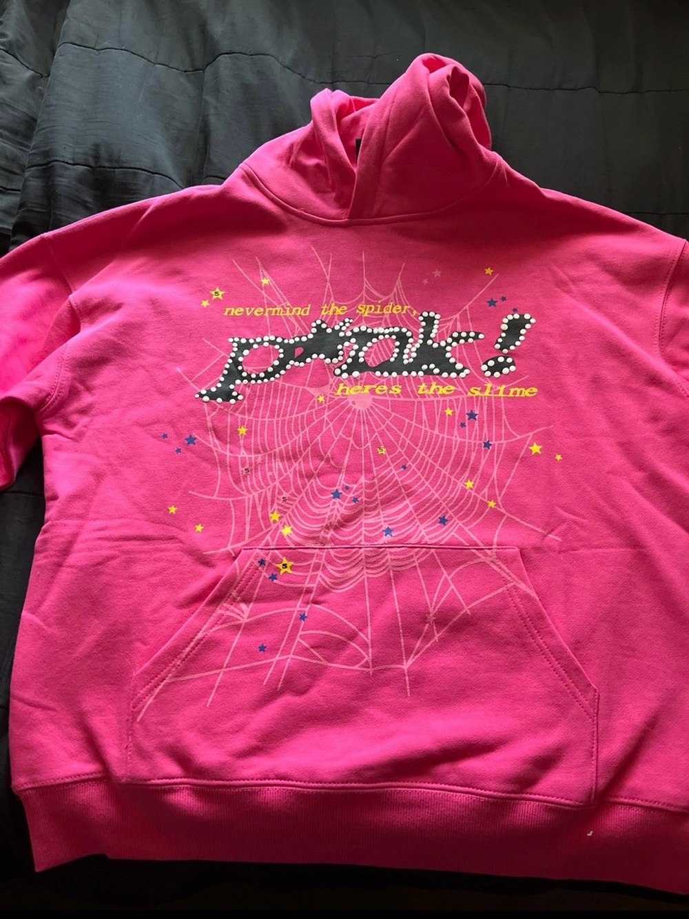 Pink sp5der hoodie size large
